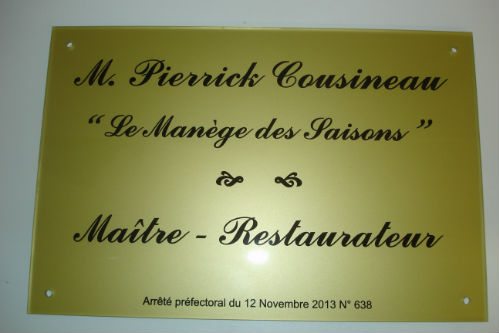 Plaque restaurant